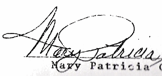 1987 sample of Patricia Hautzs handwriting from public records