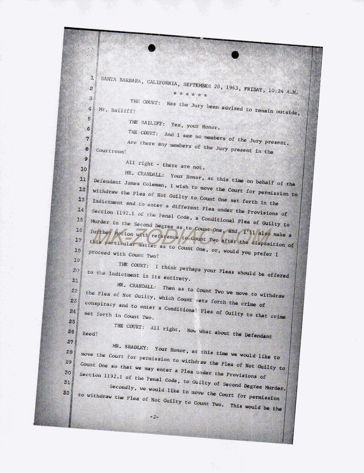 reporter&acute;s transcript for Coleman - page 2