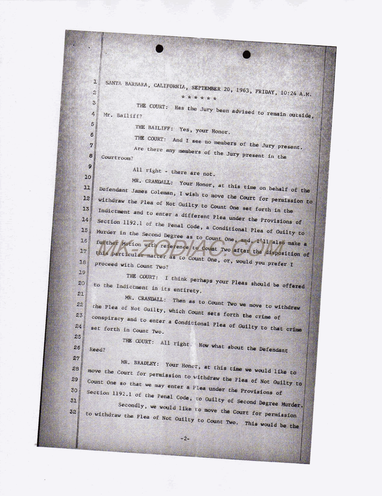 reporter&acute;s transcript for Reed - page 2